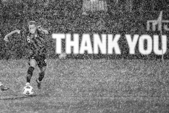 Megan Rapinoe dribbles during a U.S. women's national team friendly win over Mexico.